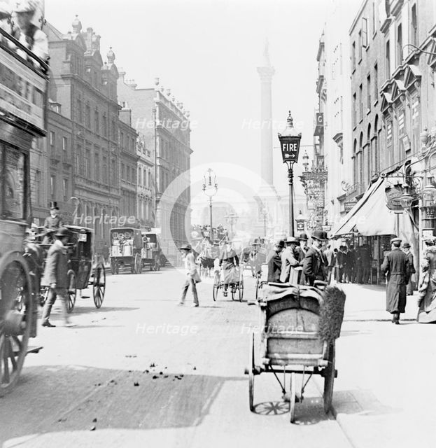 Trafalgar Square from Whitehall, London, c1890. Creator: Unknown.