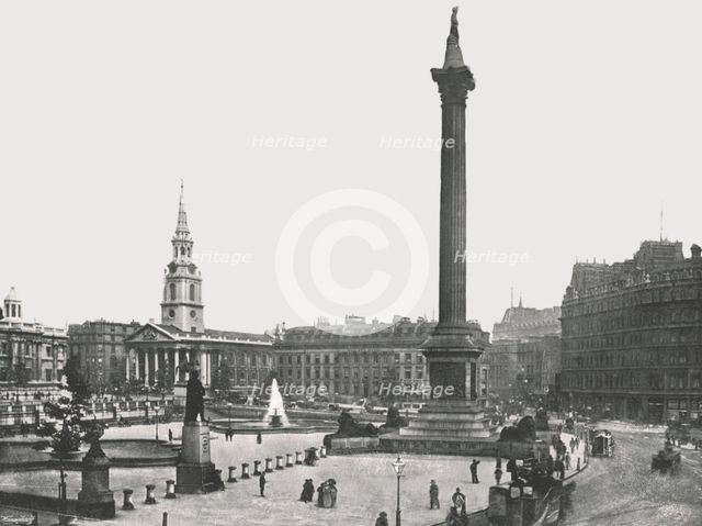 Trafalgar Square, London, 1895.  Creator: Francis Frith & Co.