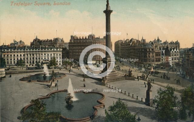 'Trafalgar Square, London', c1900.  Artist: Unknown.