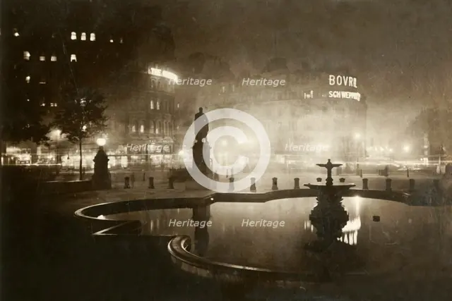 'Trafalgar Square. Looking Towards Charing Cross. London by Night', 1928. Creator: Unknown.