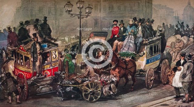 'Traffic Trouble in 50', 19th century. Artist: Eugene Louis Lami.