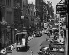 Traffic and Crowds Moving Through Old Bond Street, 1930s. Creator: British Pathe Ltd