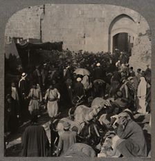 Traffic by St. Stephen's Gate, Jerusalem c1900