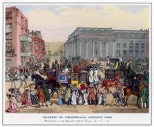 Traffic in Whitehall, London 1829