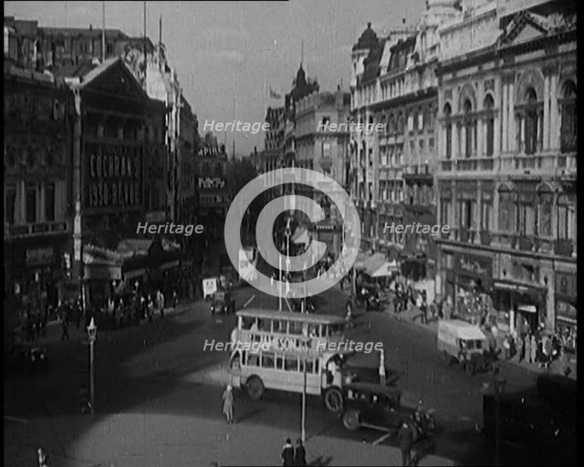 Traffic in Busy London Streets, 1929. Creator: British Pathe Ltd.