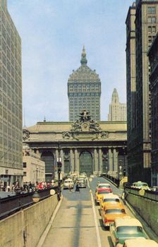 Traffic in front of Grand Central Terminal, New York City, New York, USA, 1956