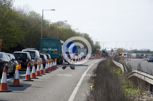 Traffic Jam on A27 roadworks in Sussex near Arundel