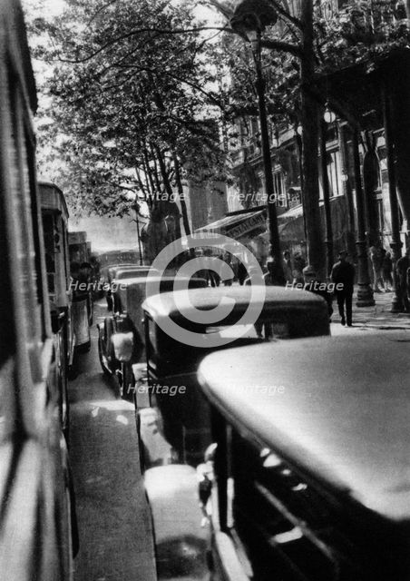 Traffic on the Grands Boulevards, Paris, 1931.Artist: Ernest Flammarion