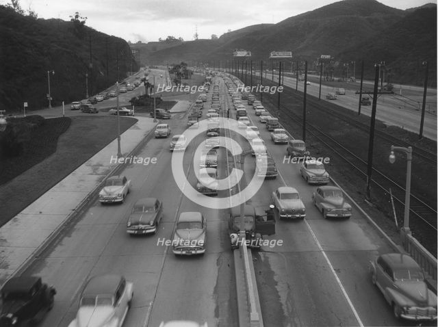 Traffic on American highway in the 1950's. Creator: Unknown.