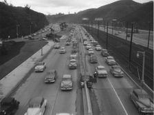 Traffic on American highway in the 1950's. Creator: Unknown