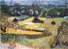 Train and Bardes (Landscape with a Goods Train), 1909. Artist: Pierre Bonnard