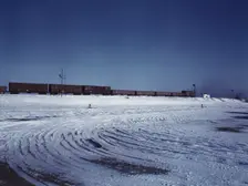 Train going over the hump at C & NW RR's Proviso yard, Chicago, Ill., 1942. Creator: Jack Delano