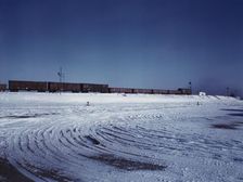 Train going over the hump at C & NW RR's Proviso yard, Chicago, Ill., 1942. Creator: Jack Delano