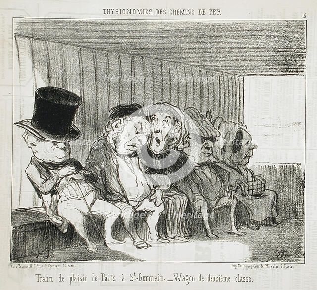 Train de plaisir de Paris à St-Germain..., 1852. Creator: Honore Daumier.