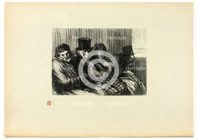 Train de plaisir, dix degrés d'ennui et de mauvaise humeur, from Tirage Uniq..., 1862, printed 1920. Creator: Charles Maurand.