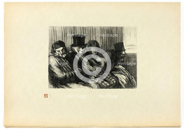 Train de plaisir, dix degrés d'ennui et de mauvaise humeur, from Tirage Uniq..., 1862, printed 1920. Creator: Charles Maurand.
