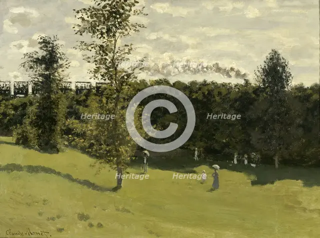 Train in the Countryside, c. 1870. Artist: Monet, Claude (1840-1926)