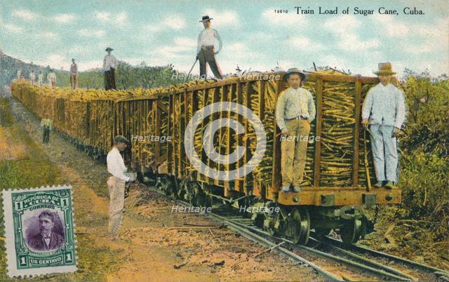 'Train Load of Sugar Cane, Cuba', 1911. Artist: Unknown.