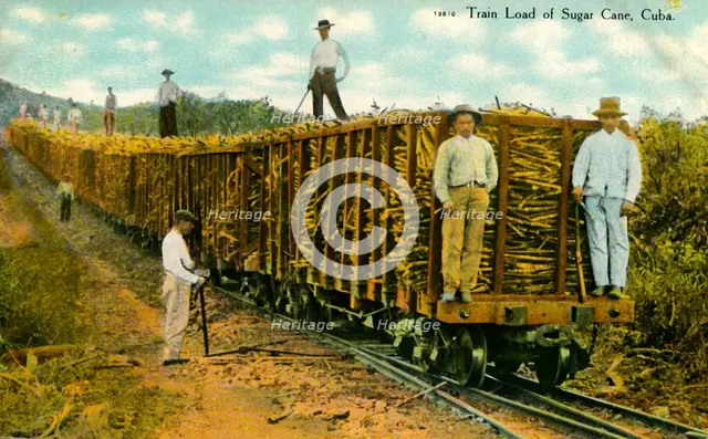 'Train Load of Sugar Cane, Cuba', c1910s. Creator: Unknown.