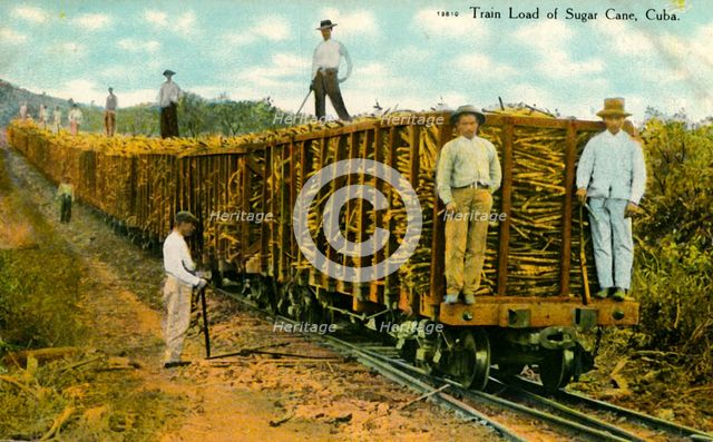 'Train Load of Sugar Cane, Cuba', c1910s. Creator: Unknown.