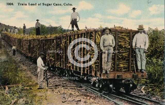 Train Load of Sugar Cane leaving the field, Cuba, 1915. Artist: Unknown