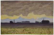 Train Landscape in Arizona, 1890. Creator: Louis Michel Eilshemius