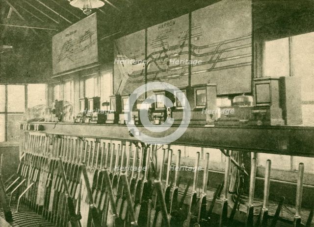 'Train Movement Diagram in Signal-Box, Metropolitan Railway', 1930. Creator: Unknown.