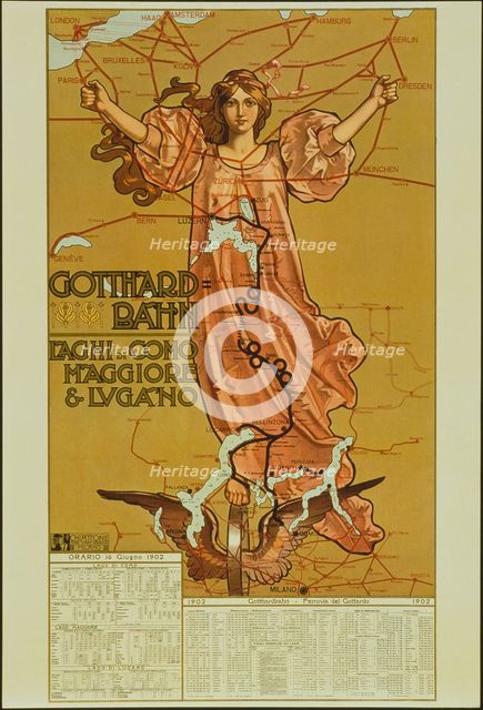 Train schedule of the Gotthard-Railway for the year 1902 , 1902.