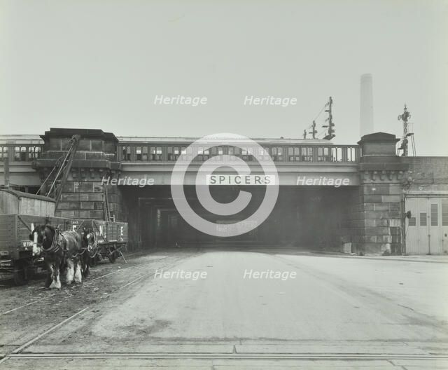 Train passing over the Chelsea Road, London, 1936. Artist: Unknown.