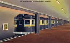 Train Platform, Chicago's Initial Subways postcard, 1941