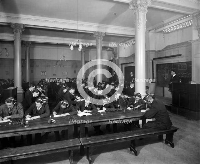Trainee radio operators, Marconi House, the Strand, London, 1913. Artist: Bedford Lemere and Company.