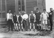 Trainer Hayes; Warnes; Allen; Sec'y Calver; Spenceley; Parks; Erskine..., between c1910 and c1915. Creator: Bain News Service