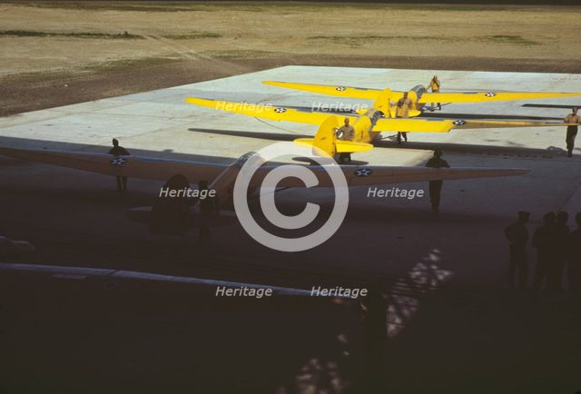 Training gliders at the Marine [Corp]'s Page Field, Parris Island, S.C., 1942. Creator: Alfred T Palmer.