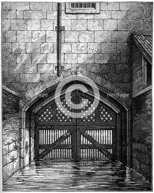 Traitors' Gate, Tower of London, 1801, (1893).Artist: Charles Tomkins