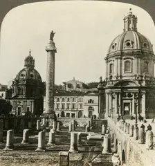 Trajan's Forum and Column (147 feet high), (N.W.), Rome, Italy c1909. Creator: Unknown