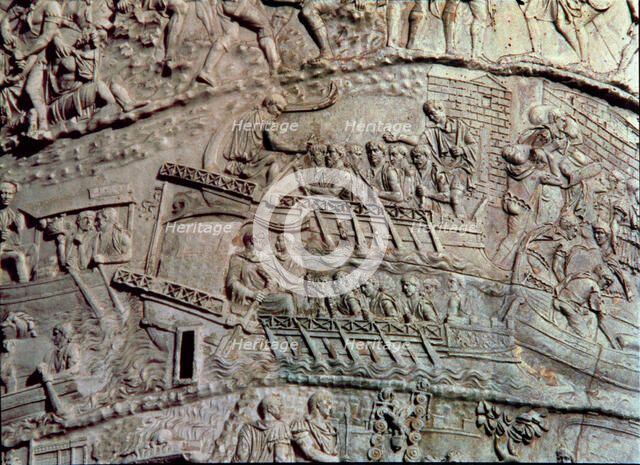 Trajan's Column, relief representing several boats.