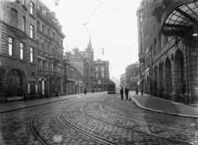 Tram on a street in Malmö, Sweden, c1920. Creator: Unknown