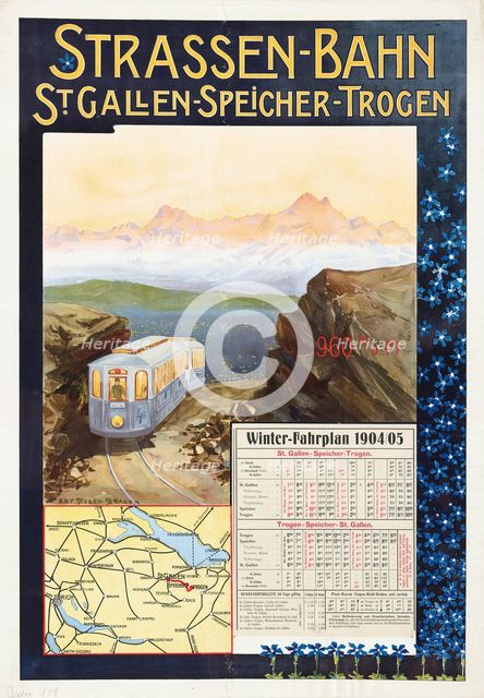 Tram St. Gallen-Speicher-Trogen, 1904. Creator: Bernet-Studer, Elly (1875-1950).