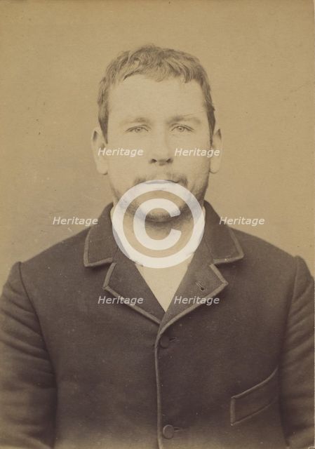 Tramcourt. Albert. 27 ans, né le 10/12/66 à Creil. Mécanicien. Anarchiste. 15/1/94. , 1894. Creator: Alphonse Bertillon.
