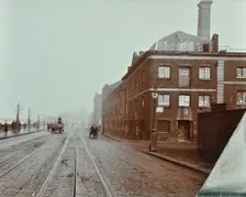 Tramlines on the Albert Embankment, Lambeth, London, 1909
