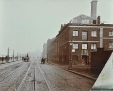 Tramlines on the Albert Embankment, Lambeth, London, 1909