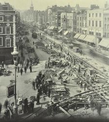 Tramlines being laid, Whitechapel High Street, London, 1929