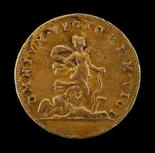 Trampling on Cupid [reverse], c. 1525. Creator: Unknown