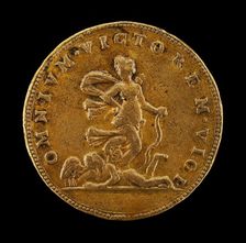 Trampling on Cupid [reverse], c. 1525. Creator: Unknown