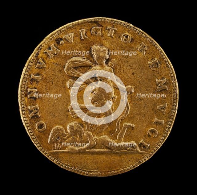 Trampling on Cupid [reverse], c. 1525. Creator: Unknown.