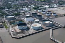 Tranmere Oil Terminal on the edge of the River Mersey, Wirral, 2015. Creator: Historic England