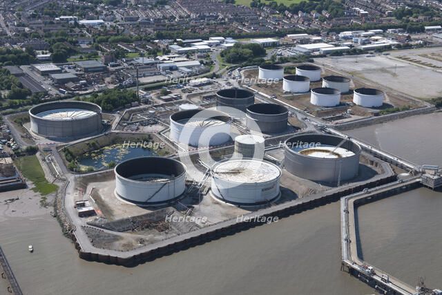 Tranmere Oil Terminal on the edge of the River Mersey, Wirral, 2015. Creator: Historic England.