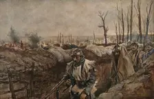 Tranchee dans le village de Souchez 1915 (1924). Creator: Francois Flameng