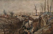 Tranchee dans le village de Souchez 1915 (1924). Creator: Francois Flameng