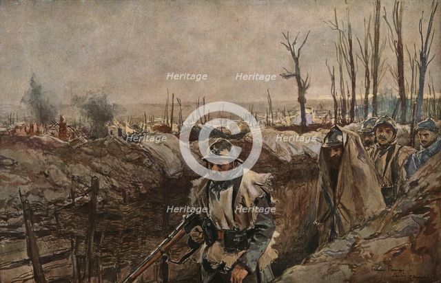 'Tranchee dans le village de Souchez', 1915 (1924). Creator: Francois Flameng.